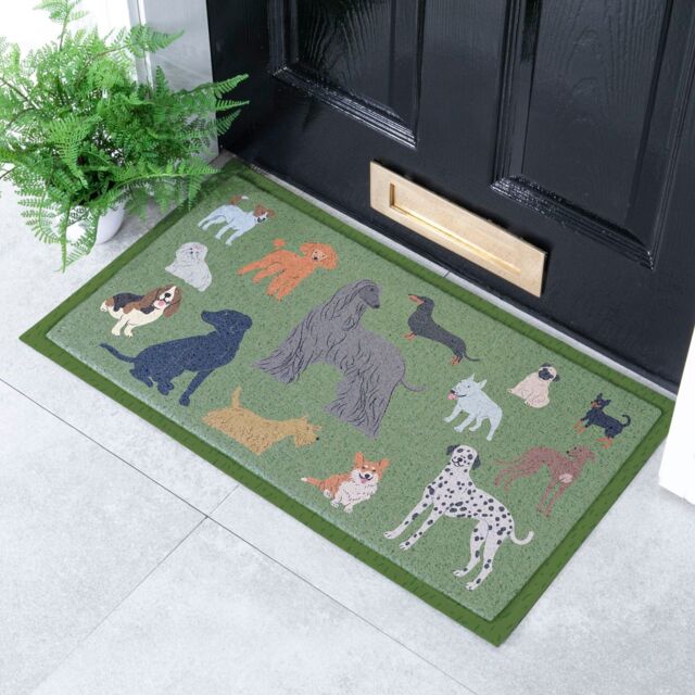 Artsy Mats Dog Breeds Doormat (70 x 40cm) in White - Size: 40 cm x 70 cm - image 1