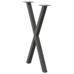 Berkfield Home Modern Dining Table Legs X-Shaped 2 pcs Anthracite 60x(72-73) cm Steel in Dark Grey - thumbnail 4
