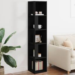 Berkfield Home Stylish Corner Cabinet Black 33x33x164.5 cm Engineered Wood - thumbnail 2