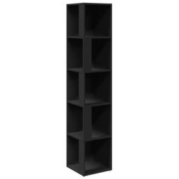 Berkfield Home Stylish Corner Cabinet Black 33x33x164.5 cm Engineered Wood - thumbnail 3