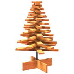 Berkfield Home Wooden Christmas Tree for Decoration Wax Brown 80 cm Solid Wood Pine