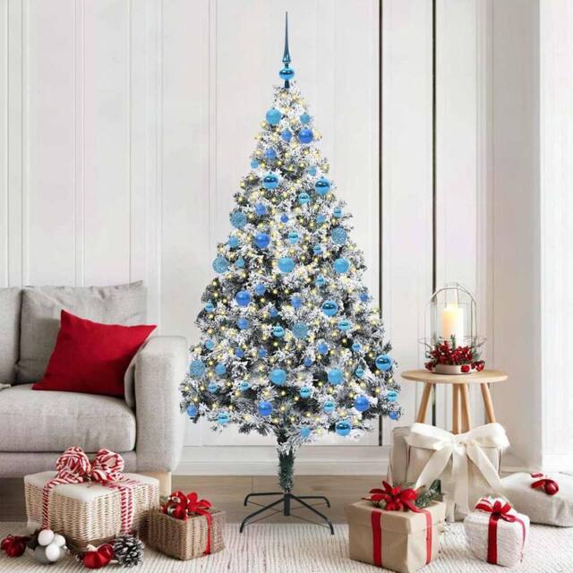 Berkfield Home Artificial Christmas Tree with 300 LEDs with Stand Green 180 cm - image 1