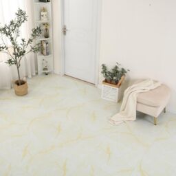 Gr8 Home 3.34m² Floor Tiles Self Adhesive Marble Effect PVC Flooring in Gold - thumbnail 1