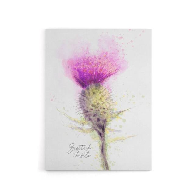 "Artery8 Scottish Thistle Flower Head Canvas Wall Art Print in Purple - Size: W18"" x H24""" - image 1