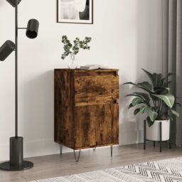 Berkfield Home Sideboard Smoked Oak 40x35x70 cm Engineered Wood in Brown - Size: 40 x 35 x 70 cm - thumbnail 1