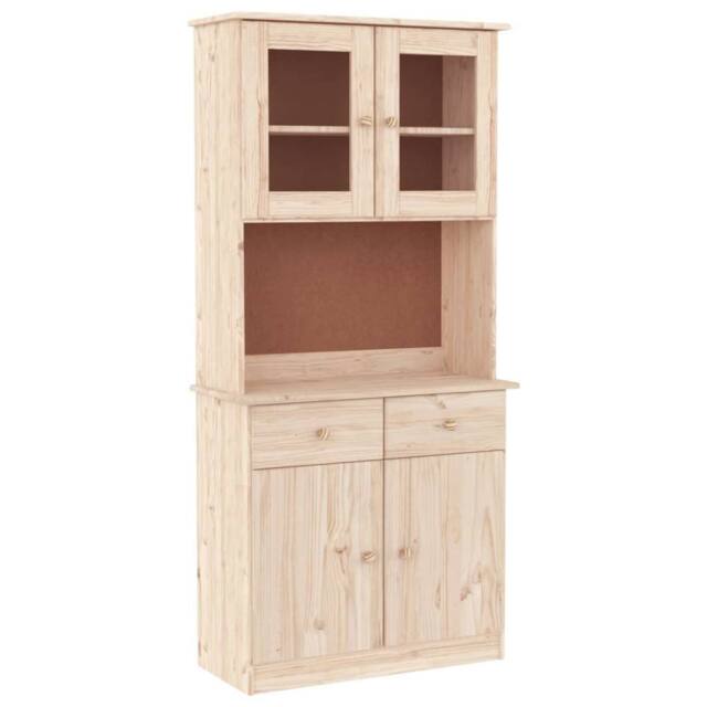 Berkfield Home Highboard ALTA 77x35x165 cm Solid Wood Pine in Light Tan - Size: 77 x 35 x 165 cm - image 1