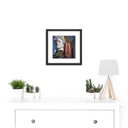 Artery8 Giorgio de Chirico Love Song 8X8 Inch Square Wooden Framed Wall Art Print Picture with Mount in Black - thumbnail 2