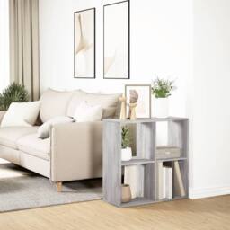 Berkfield Home Room Divider Bookcase Grey Sonoma 69.5x29x69.5 cm Engineered Wood - thumbnail 4