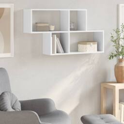 Berkfield Home Wall Shelf White 100x20x53 cm Engineered Wood - Size: 100 x 20 x 53 cm - thumbnail 1