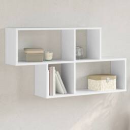 Berkfield Home Wall Shelf White 100x20x53 cm Engineered Wood - Size: 100 x 20 x 53 cm - thumbnail 2