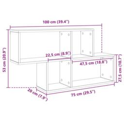 Berkfield Home Wall Shelf White 100x20x53 cm Engineered Wood - Size: 100 x 20 x 53 cm - thumbnail 9