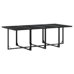 Berkfield Home Beautiful 9 Piece Garden Dining Set Black Poly Rattan - thumbnail 1