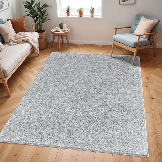 Livabliss Cloudy Shag-Solid Color Beige White Grey Blue Pink Green Yellow Black Red Soft Plush Pile Living Rug - Size: 160 cm x 215 cm - image 1