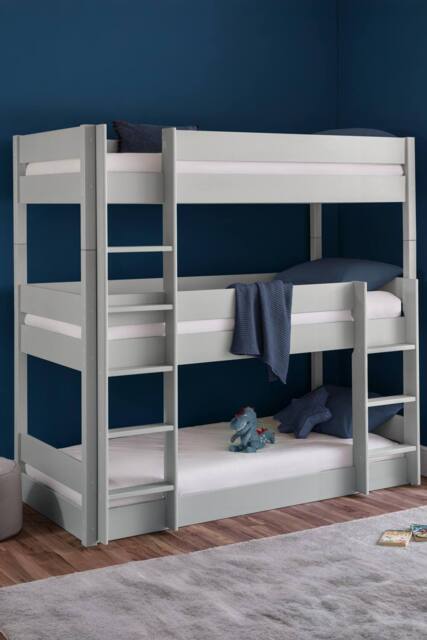 Julian Bowen Trio 3 Tier Triple Bunk Bed in Grey - Size: Single - image 1