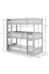 Julian Bowen Trio 3 Tier Triple Bunk Bed in Grey - Size: Single - thumbnail 8