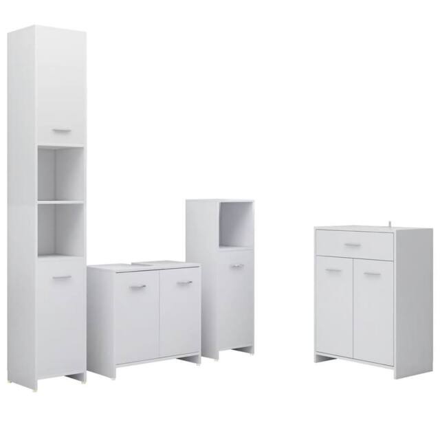 Berkfield Home 4 Piece Bathroom Furniture Set White - image 1