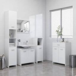 Berkfield Home 4 Piece Bathroom Furniture Set White - thumbnail 2
