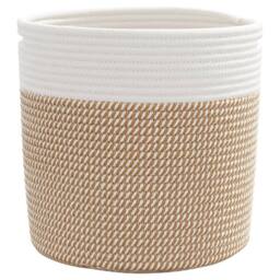Berkfield Home Storage Baskets 2 pcs Brown & White √ò28x28 cm Cotton - Size: 28x28 cm - thumbnail 5