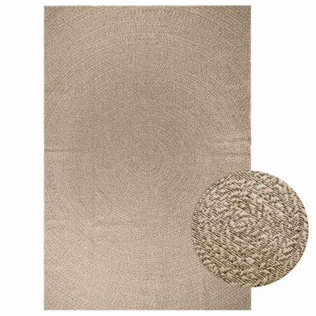 Berkfield Home Rug ZIZUR Beige 200x290 cm Jute Look Indoor & Outdoor - Size: Medium - image 1