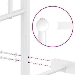 Berkfield Home Metal Bed Frame without Mattress with Footboard¬†White 183x213cm in White - Size: 183x213 cm - thumbnail 9