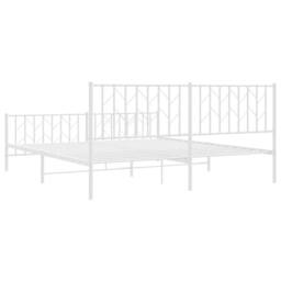 Berkfield Home Metal Bed Frame without Mattress with Footboard¬†White 183x213cm in White - Size: 183x213 cm - thumbnail 7