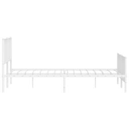Berkfield Home Metal Bed Frame without Mattress with Footboard¬†White 183x213cm in White - Size: 183x213 cm - thumbnail 6