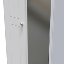Ready Assembled 2 U Albert Tall 2 Door 2drw Mirrored Wardrobe (Ready Assembled) in Grey - thumbnail 4