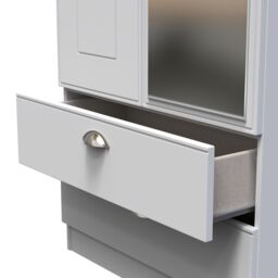 Ready Assembled 2 U Albert Tall 2 Door 2drw Mirrored Wardrobe (Ready Assembled) in Grey - thumbnail 6