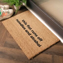 Artsy Mats This Flat Runs Off-Noodles & Alcohol Coir Doormat (60 x 40cm) in Brown - Size: 40 cm x 60 cm - thumbnail 2