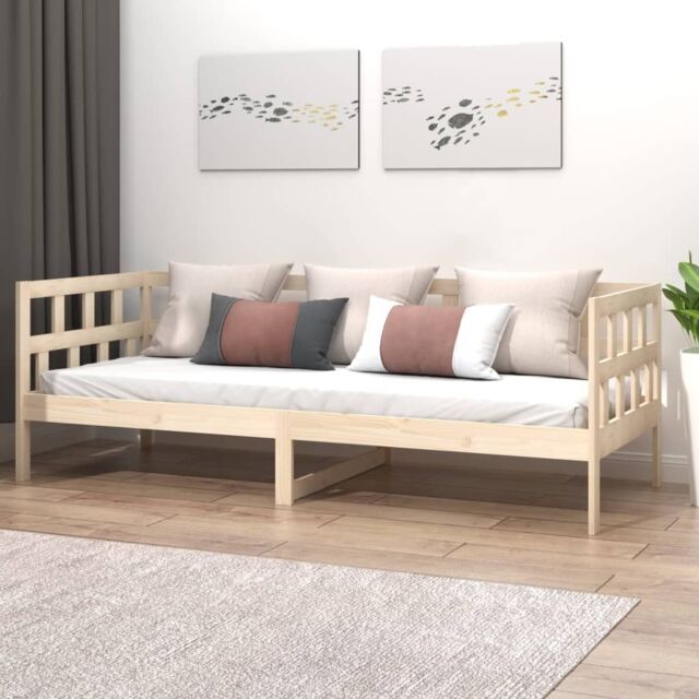 Berkfield Home Day Bed Solid Wood Pine 80x200 cm in Brown - image 1
