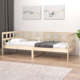 Berkfield Home Day Bed Solid Wood Pine 80x200 cm in Brown - thumbnail 4