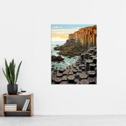 Artery8 The Giants Causeway Artwork Ireland Coastal Cliffs Volcanic Formation Irish Sea Extra Large XL Unframed Wall Art Poster Print - thumbnail 4