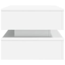 Berkfield Home Coffee Table with LED Lights White 90x50x40 cm - Size: 90 x 50 x 40 cm - thumbnail 8