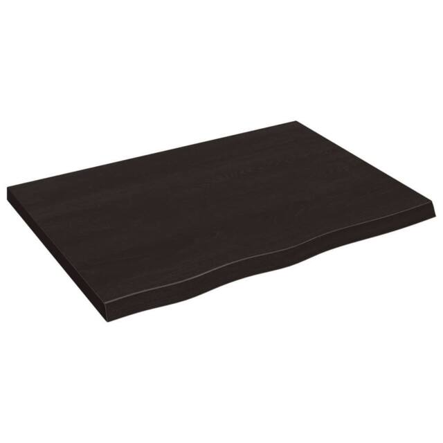 Berkfield Home Table Top Dark Grey 80x60x(2-4) cm Treated Solid Wood Oak - image 1