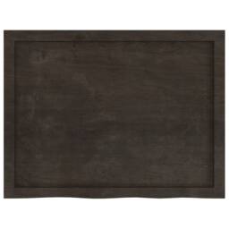 Berkfield Home Table Top Dark Grey 80x60x(2-4) cm Treated Solid Wood Oak - thumbnail 4