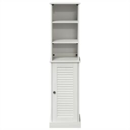 Berkfield Home Bathroom Furniture Set with Shelf 2 pcs Brown & White Medium - thumbnail 7