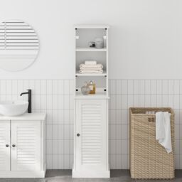 Berkfield Home Bathroom Furniture Set with Shelf 2 pcs Brown & White Medium - thumbnail 1