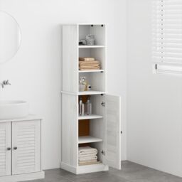 Berkfield Home Bathroom Furniture Set with Shelf 2 pcs Brown & White Medium - thumbnail 4