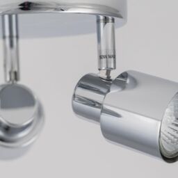 First Choice Lighting Chrome 3 Light IP44 Bathroom Round Spotlight Plate in Silver - thumbnail 3