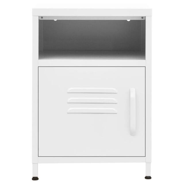 Berkfield Home Nightstand White 35x35x51 cm Steel - Size: 35 x 35 x 51 cm - image 1