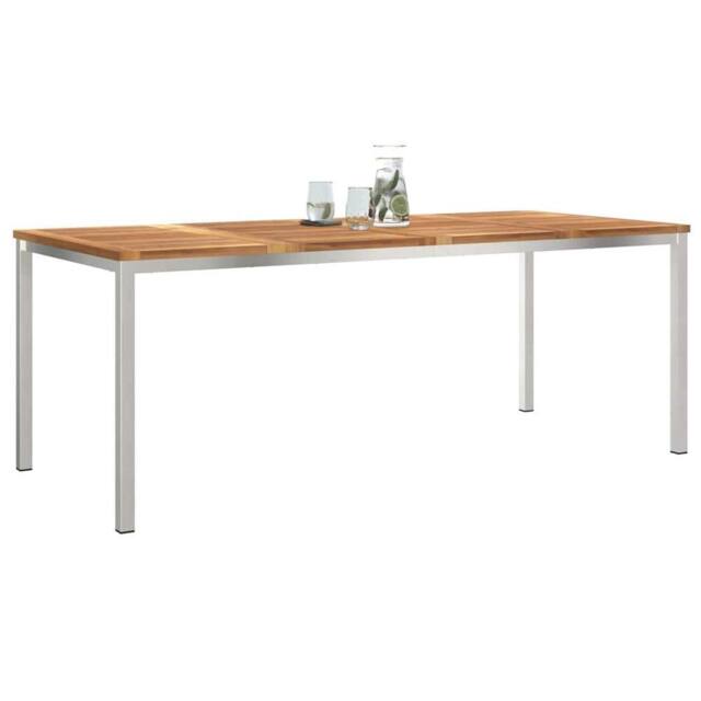 Berkfield Home Outdoor Dining Table 200x90x74.5 cm Solid Wood Teak in Brown - image 1