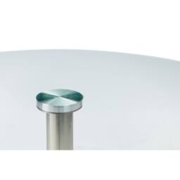 Cheshire Milano 100cm Round Glass Dining Table with Brushed Steel Pedestal - thumbnail 3