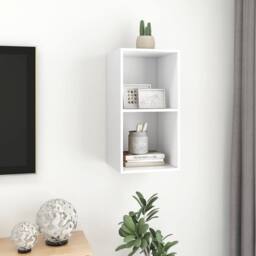 Berkfield Home Wall-mounted TV Cabinet White 37x37x72 cm Engineered Wood - Size: 37 x 37 x 72 cm - thumbnail 6