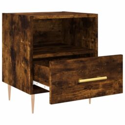 Berkfield Home Bedside Cabinet Smoked Oak 40x35x47.5 cm Engineered Wood in Brown - thumbnail 3