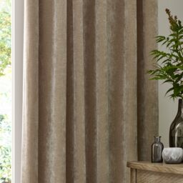 Yard Heavy Chenille Velvet Room Darkening Pencil Pleat Curtain Pair in Natural - Size: 229 cm width x 229 cm drop - thumbnail 3