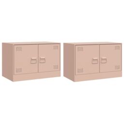 Berkfield Home TV Cabinets 2 pcs Pink 67x39x44 cm Steel - Size: 67 x 39 x 44 cm - thumbnail 2