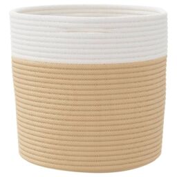 Berkfield Home Storage Baskets 2 pcs Beige & White √ò28x28 cm Cotton - Size: 28x28 cm - thumbnail 6