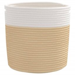 Berkfield Home Storage Baskets 2 pcs Beige & White √ò28x28 cm Cotton - Size: 28x28 cm - thumbnail 5