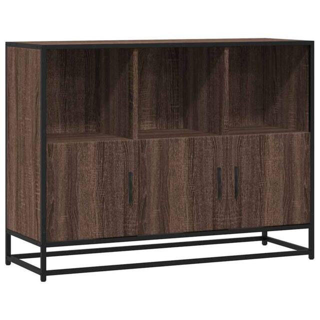 Berkfield Home Sideboard Brown Oak 100x35x76 cm Engineered Wood - Size: 100 x 35 x 76 cm - image 1