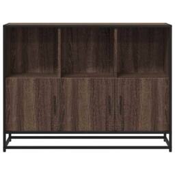 Berkfield Home Sideboard Brown Oak 100x35x76 cm Engineered Wood - Size: 100 x 35 x 76 cm - thumbnail 4